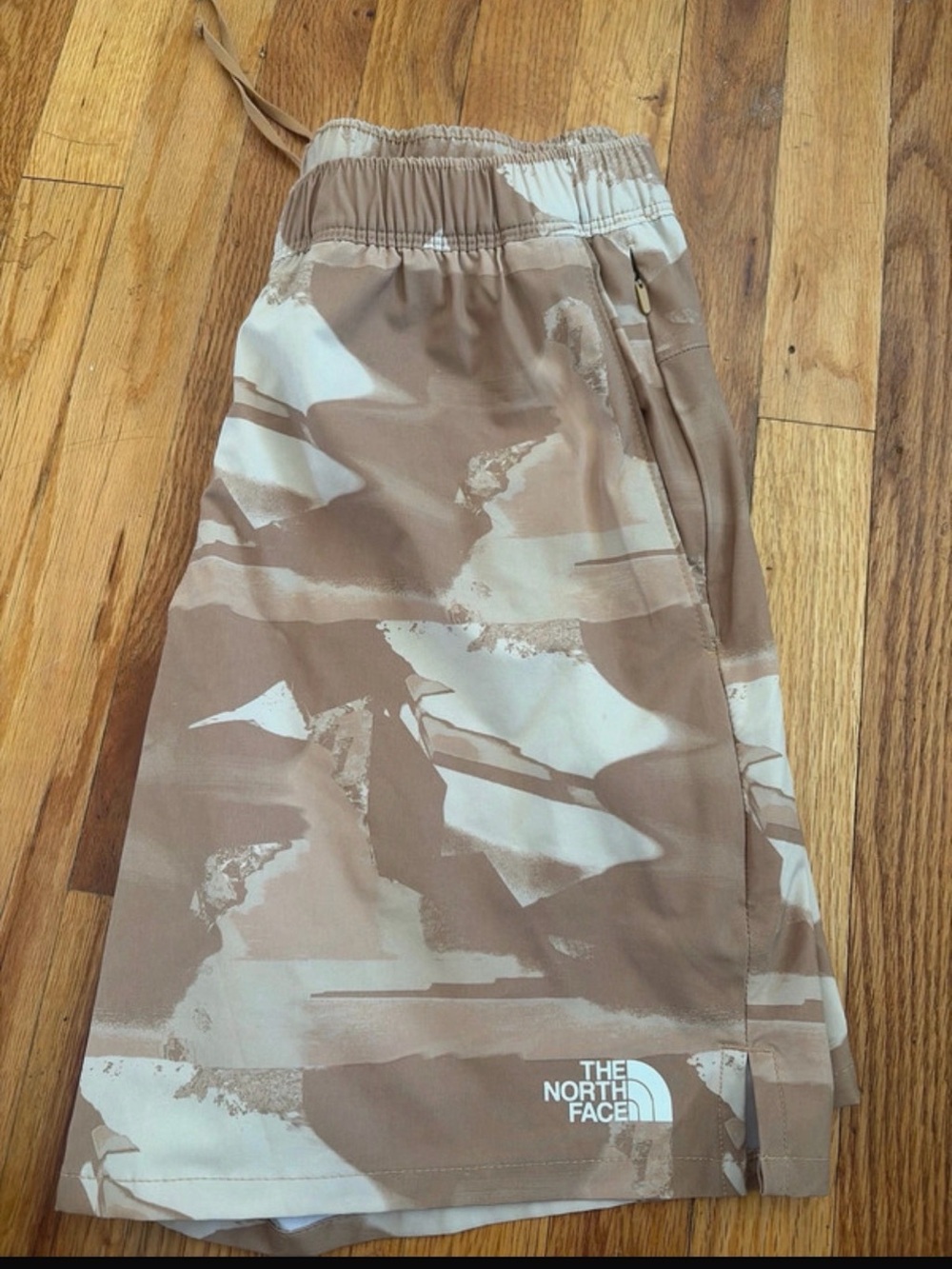 The North Face Tan & Cream Camo Athletic Shorts
